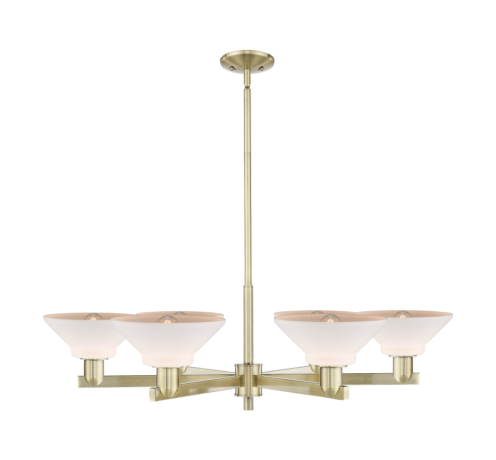 Orwell - 6 Light - 38 inch - Antique Brass - Stem hung - Chandelier