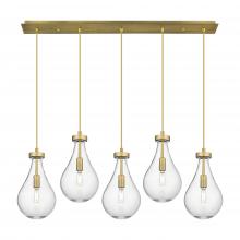 Innovations Lighting 125-451-1P-BB-G451-7CL - Owego - 5 Light - 37 inch - Brushed Brass - Linear Pendant