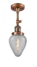 Innovations Lighting 201F-AC-G165 - Geneseo - 1 Light - 7 inch - Antique Copper - Adjustable Semi-Flush Mount