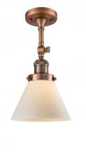 Innovations Lighting 201F-AC-G41 - Cone - 1 Light - 8 inch - Antique Copper - Adjustable Semi-Flush Mount