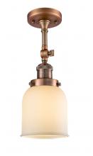 Innovations Lighting 201F-AC-G51 - Bell - 1 Light - 5 inch - Antique Copper - Adjustable Semi-Flush Mount
