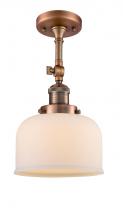 Innovations Lighting 201F-AC-G71 - Bell - 1 Light - 8 inch - Antique Copper - Adjustable Semi-Flush Mount