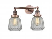 Innovations Lighting 208-AC-G142 - Chatham - 2 Light - 16 inch - Antique Copper - Adjustable Bath Vanity Light