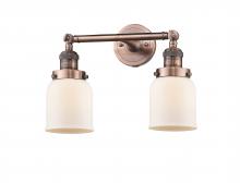 Innovations Lighting 208-AC-G51 - Bell - 2 Light - 16 inch - Antique Copper - Adjustable Bath Vanity Light