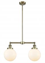 Innovations Lighting 209-AB-G201-8 - Beacon - 2 Light - 25 inch - Antique Brass - Stem Hung - Adjustable Island Light