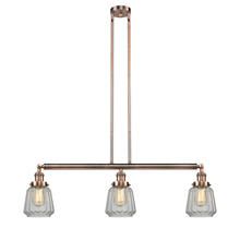 Innovations Lighting 213-AC-G142 - Chatham - 3 Light - 39 inch - Antique Copper - Stem Hung - Adjustable Island Light