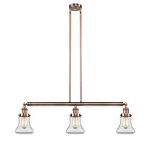Innovations Lighting 213-AC-G192 - Bellmont - 3 Light - 39 inch - Antique Copper - Stem Hung - Adjustable Island Light