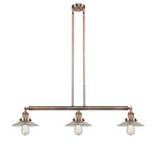 Innovations Lighting 213-AC-G2 - Halophane - 3 Light - 41 inch - Antique Copper - Stem Hung - Adjustable Island Light