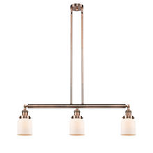 Innovations Lighting 213-AC-G51 - Bell - 3 Light - 38 inch - Antique Copper - Stem Hung - Adjustable Island Light