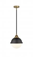 Innovations Lighting 288-1S-BAB-HFS-81-BK - Hampden - 1 Light - 9 inch - Black Antique Brass - Stem hung - Mini Pendant