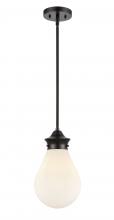 Innovations Lighting 414-1S-BK-G4141-8 - Genesis - 1 Light - 8 inch - Matte Black - Stem hung - Mini Pendant
