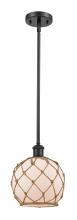 Innovations Lighting 516-1S-BK-G121-8RB - Farmhouse Rope - 1 Light - 8 inch - Matte Black - Mini Pendant
