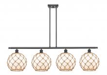 Innovations Lighting 516-4I-BK-G121-10RB - Farmhouse Rope - 4 Light - 48 inch - Matte Black - Stem hung - Island Light