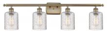 Innovations Lighting 516-4W-AB-G112C-5CL - Cobbleskill - 4 Light - 35 inch - Antique Brass - Bath Vanity Light