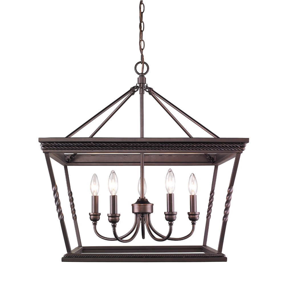 Davenport 5 Light Chandelier in Etruscan Bronze