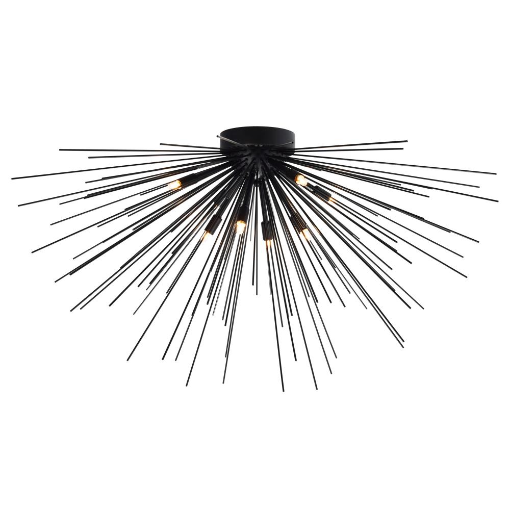 Savannah 8 Light 40in Black Flush Mount
