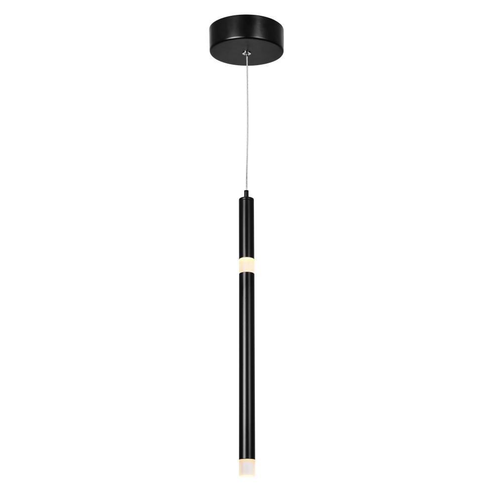 Flute Integrated LED 5in Black Mini Pendant