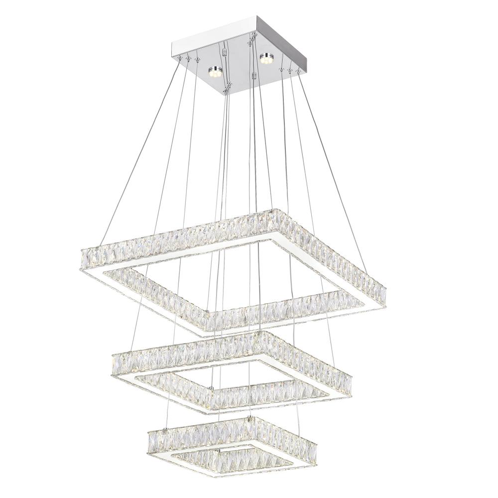 Florence Integrated LED 3-Tier Chrome Chandelier