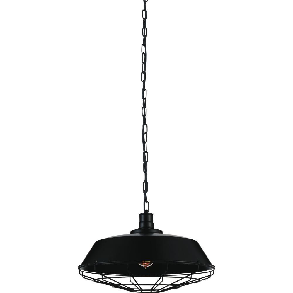 Morgan 1 Light 18in Black Down Pendant