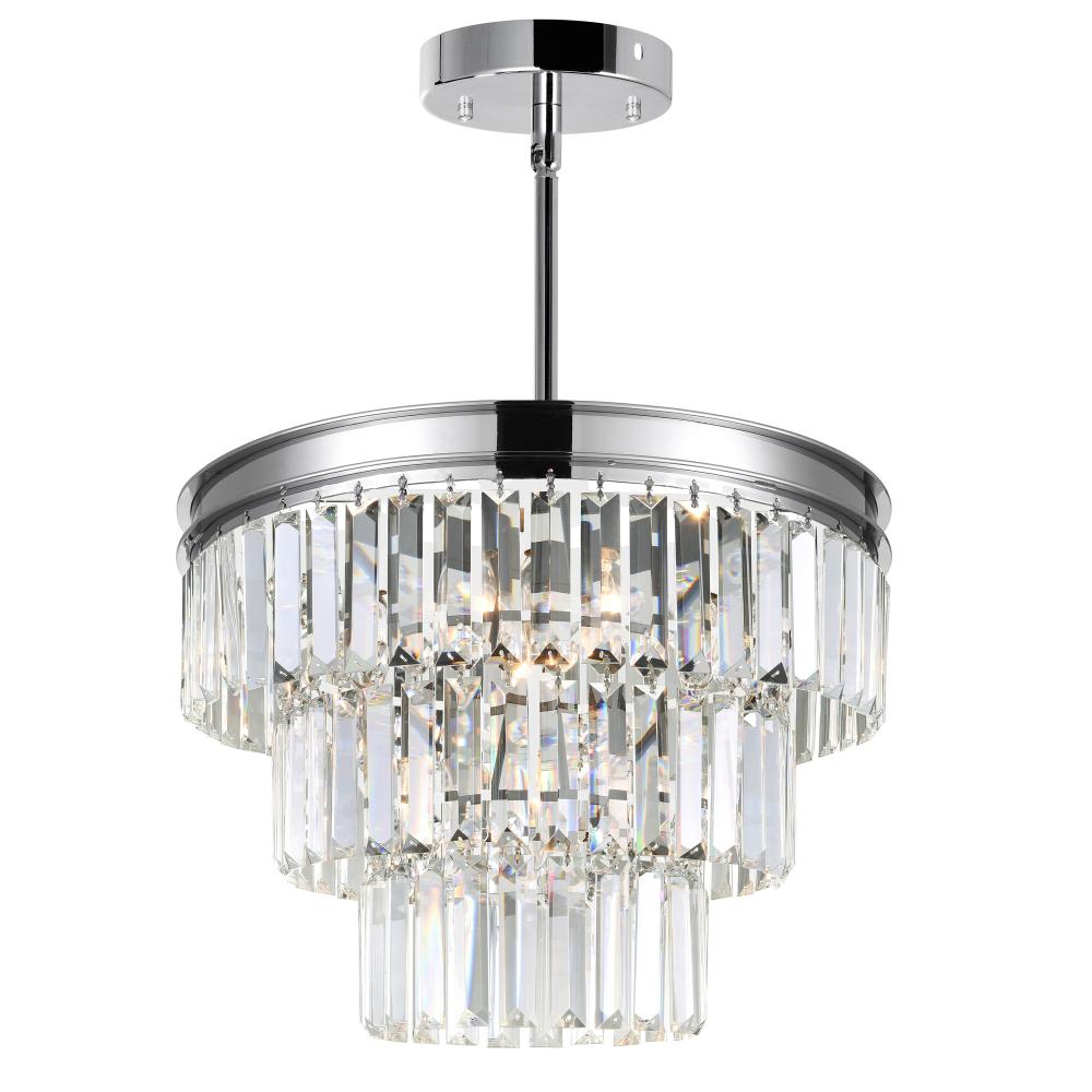 Weiss 5 Light 18in Chrome Down Chandelier