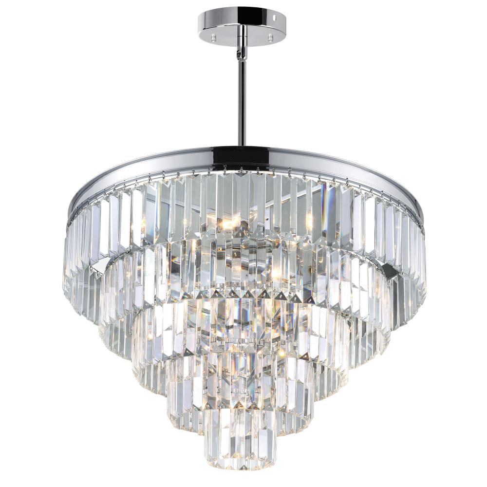 Weiss 12 Light Chrome Down Chandelier