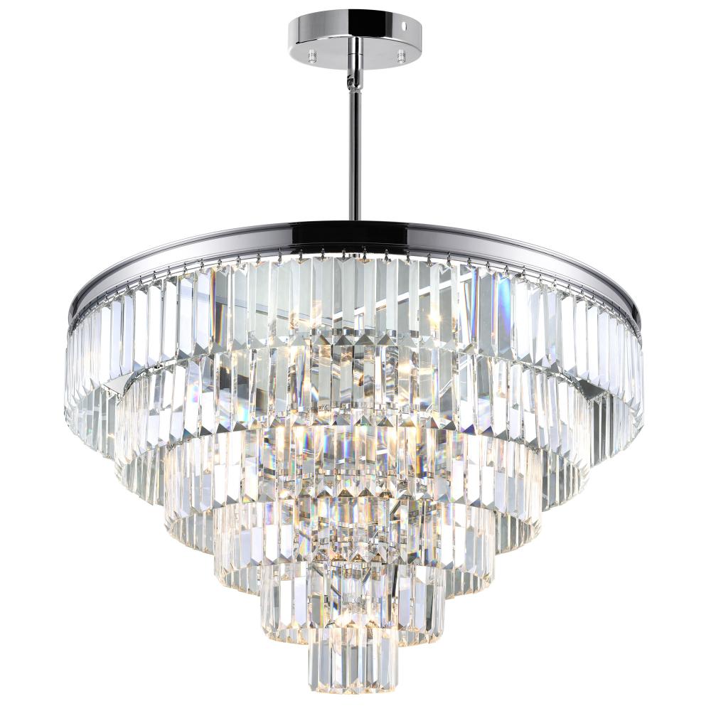 Weiss 15 Light Chrome Down Chandelier