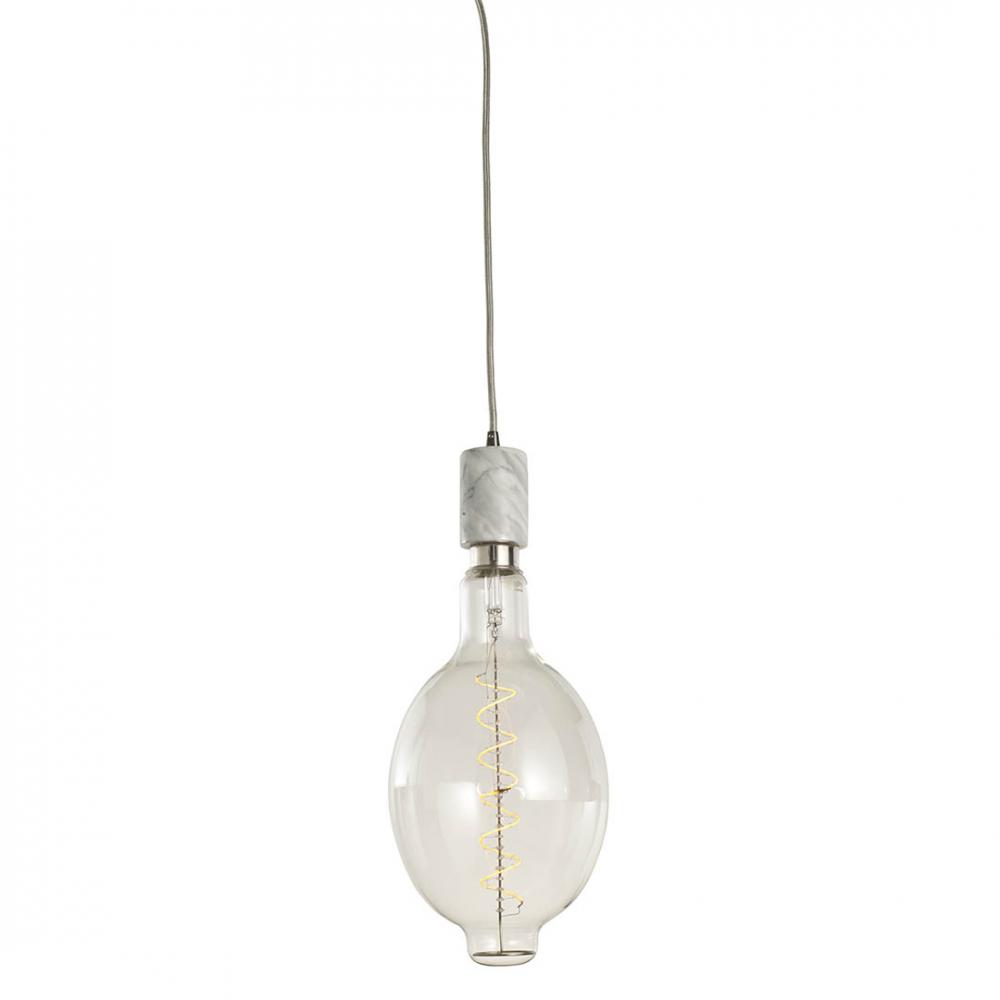 4W LED BT SHAPED GRAND 2200K FILAMENT W/ NATURAL WHITE MARBLE PENDANT