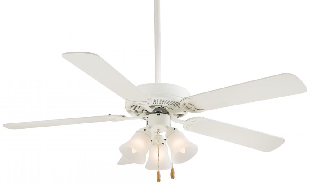 Three Light Shell White Ceiling Fan