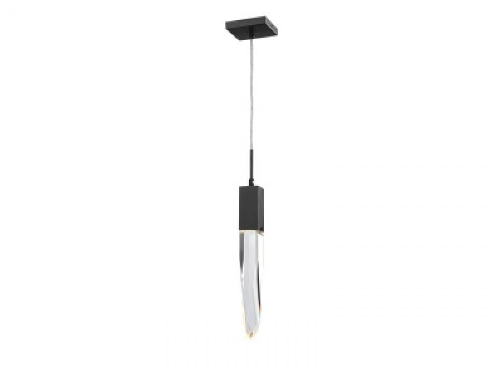 Aspen Collection 1 Light Clear Crystal Pendant