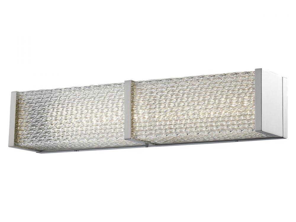 Cermack St. 24"  LED Resctangular  Vanity Bath Bar in Brushed Nickel  with Textured Glass