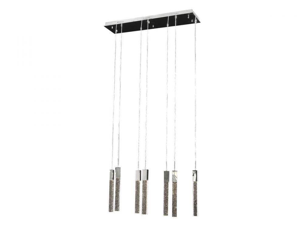 The Original Glacier Collection 7 Light Multi Pendant in Polished Chrome with Bubbled Crystal