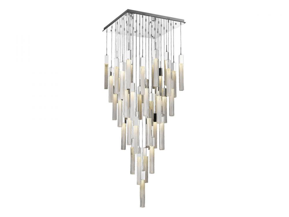 Boa  41 Light Multi Pendant in Polished Chrome with Studded Glass
