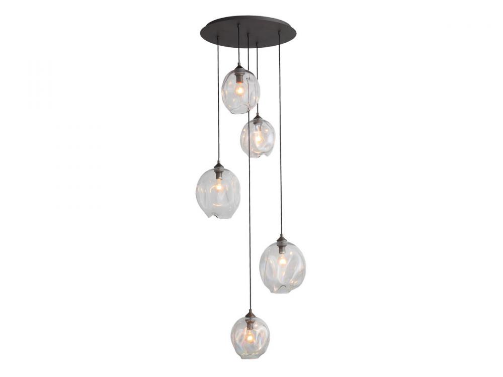 Sonoma Ave. 5-Light Multi Pendant with Clear Glass and Dark BronzeAccents