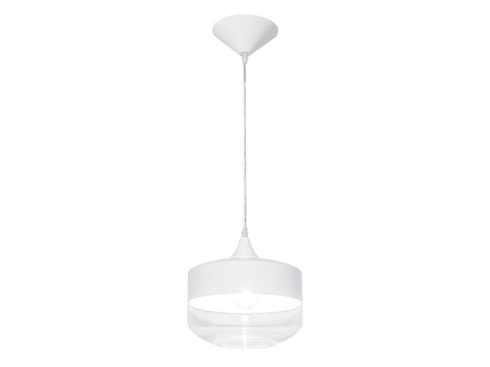 Robertson Blvd. 1 Light White / Clear Pendant