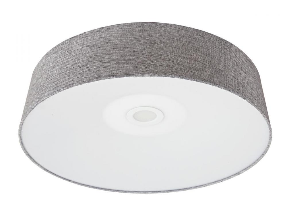 Cermack St. 16" Round Flush Mount with Dark Grey Linen Finish