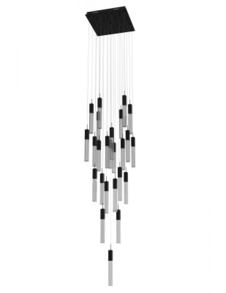 The Original Glacier Collection 25 Light Multi Pendant in Black with Snow Crystal