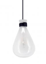 Avenue Lighting HF8189-WHT - Del Mar 16" Pendant in Black with Gradient White Glass