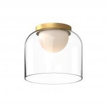 Kuzco Lighting Inc FM52508-BG/CL - Cedar 8-in Brushed Gold/Clear LED Flush Mount