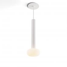Koncept Inc CMP-S1-S-12-MWT+NA+GLB - Combi Pendant 12" Single Unit Matte White with Matte White Canopy, Glass Ball attachment, Suspen