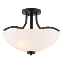 Vaxcel International C0341 - River Grove 14.5-in. W 3 Light Semi-Flush Mount Matte Black