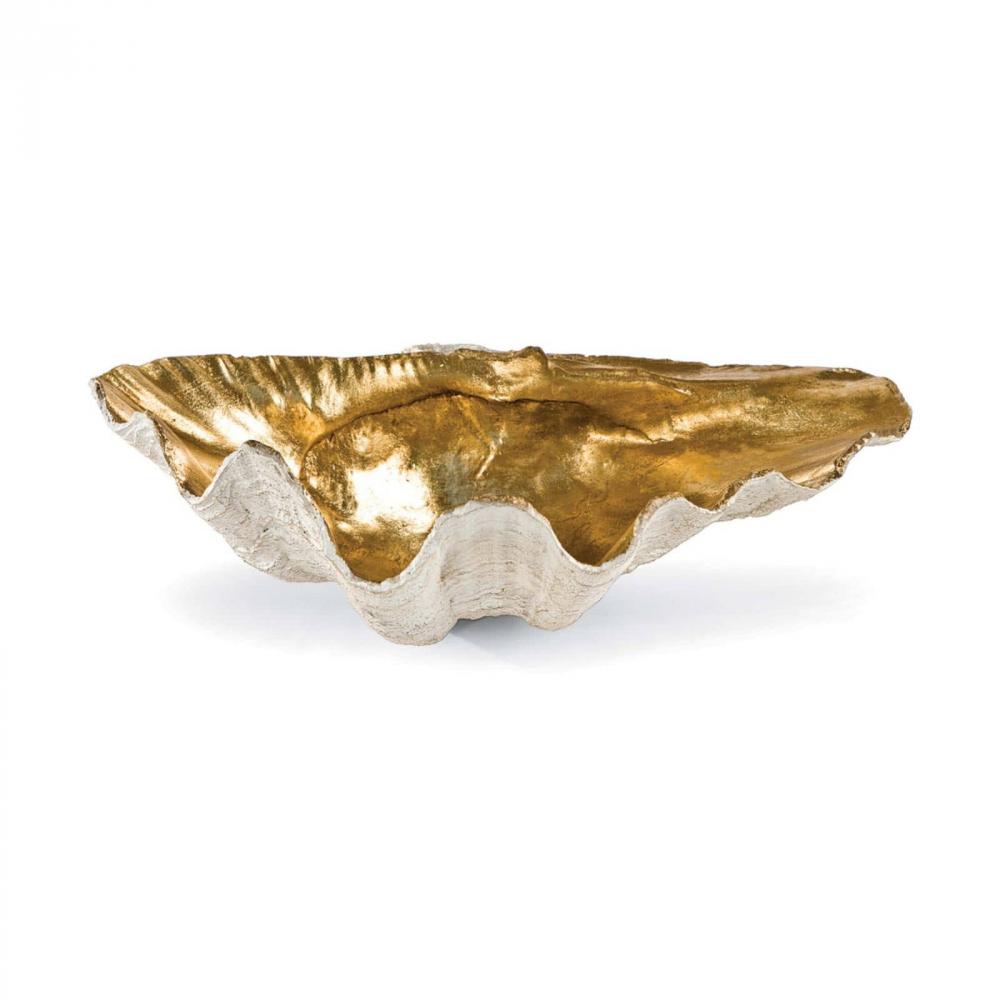 Regina Andrew Golden Clam Bowl Small; Dimensions 14W x 6H x 9.5D