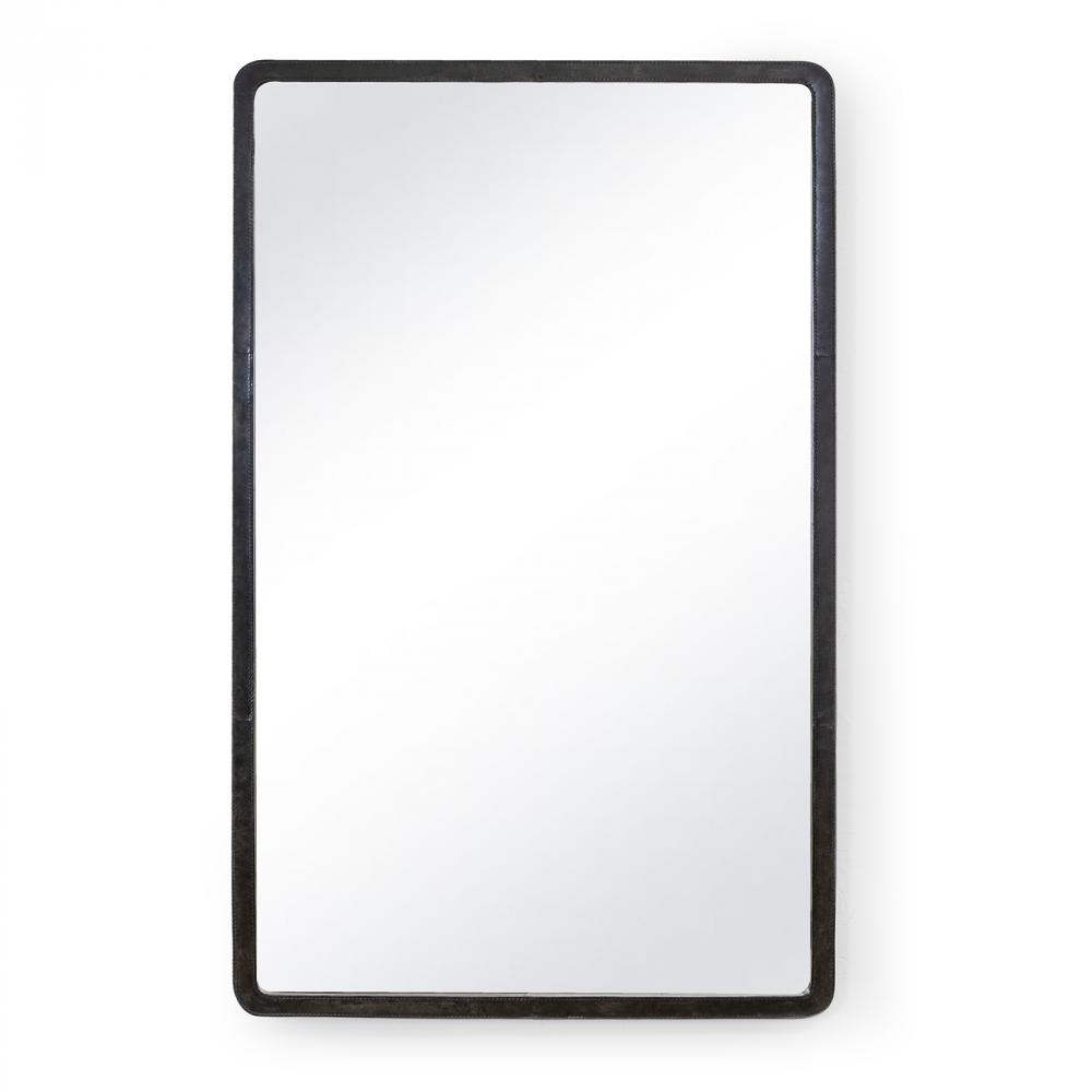 Regina Andrew Knox Leather Rectangle Mirror (Black); Dimensions 28W x 46H x 1D