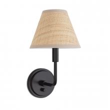 Regina Andrew 15-1241BB-RAT - Regina Andrew Polly Sconce Single (Blackened Brass with Rattan Shade)