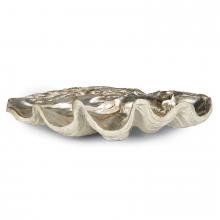 Regina Andrew 20-1035AMBSL - Regina Andrew Clam Bowl Large (Ambered Silver Leaf); Dimensions 20W x 5.5H x 12D