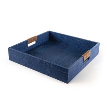 Regina Andrew 20-1329IND - Regina Andrew Logia Square Tray Large (Indigo); Dimensions 18W x 3.5H x 18D