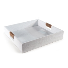 Regina Andrew 20-1329WT - Regina Andrew Logia Square Tray Large (White); Dimensions 18W x 3.5H x 18D