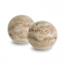 Regina Andrew 20-1608 - Regina Andrew Sloane Travertine Bookend Set; Dimensions 7W x 7H x 7D