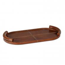 Regina Andrew 20-1609TAN - Regina Andrew Forte Leather Tray Oval (Cognac); Dimensions 19.5W x 1.75H x 10.25D