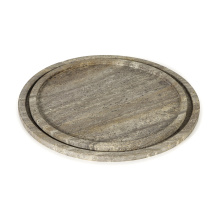 Regina Andrew 20-1664GRY - Regina Andrew Sutton Round Travertine Tray Set (Grey)