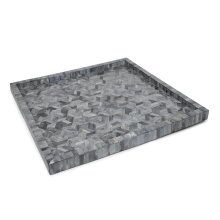 Regina Andrew 20-1670GRY - Regina Andrew Montara Bone Tray Small (Grey); Dimensions 20W x 1.25H x 20D